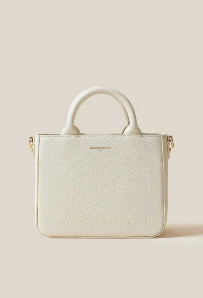 Claudie Pierlot Anouck Grained Leather Bag Oats Women Crossbody Bags Claudie Pierlot Anouck Grained Leather Bag Oats Women Crossbody Bags