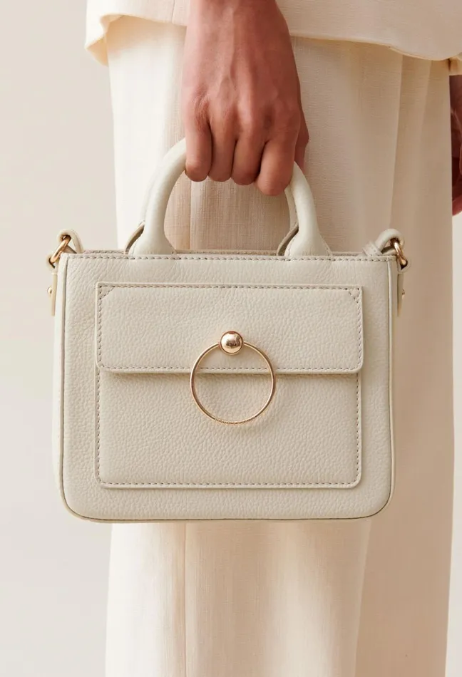 Claudie Pierlot Anouck Grained Leather Bag Oats Women Crossbody Bags Claudie Pierlot Anouck Grained Leather Bag Oats Women Crossbody Bags