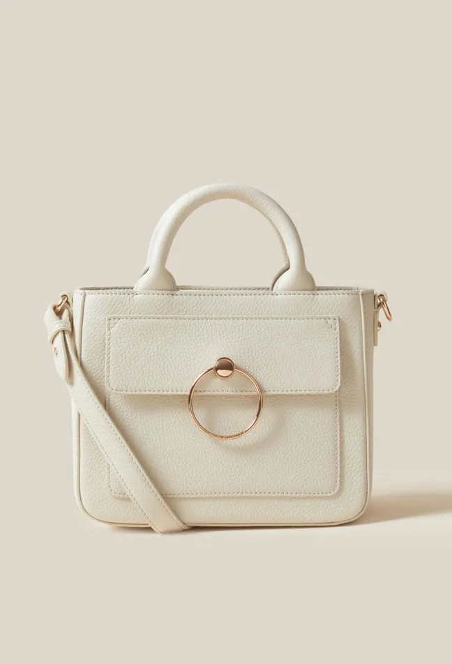 Claudie Pierlot Anouck Grained Leather Bag Oats Women Crossbody Bags Claudie Pierlot Anouck Grained Leather Bag Oats Women Crossbody Bags