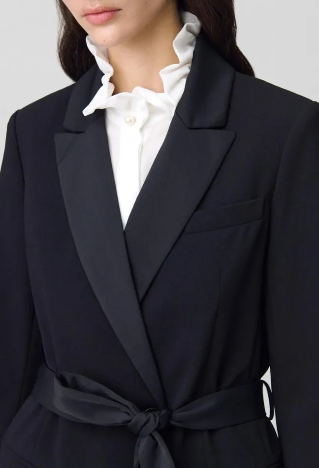 Claudie Pierlot Belted Tailored Jacket Black Women Blazers