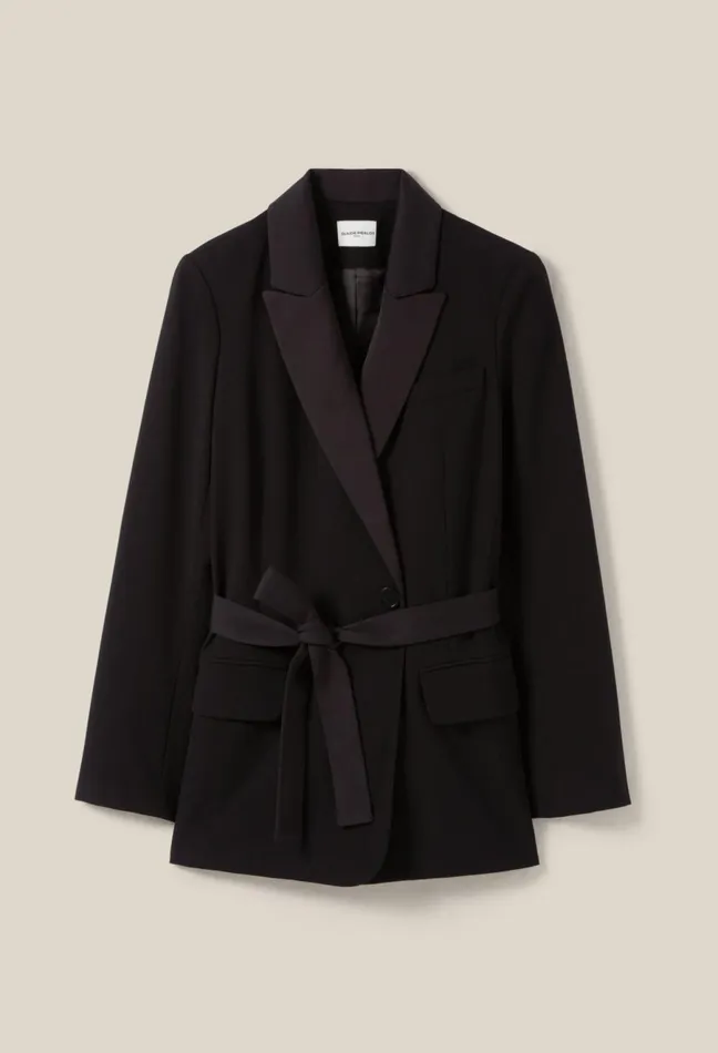 Claudie Pierlot Belted Tailored Jacket Black Women Blazers