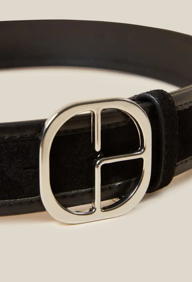 Claudie Pierlot Black Suede Leather Belt Women Belts Claudie Pierlot Black Suede Leather Belt Women Belts