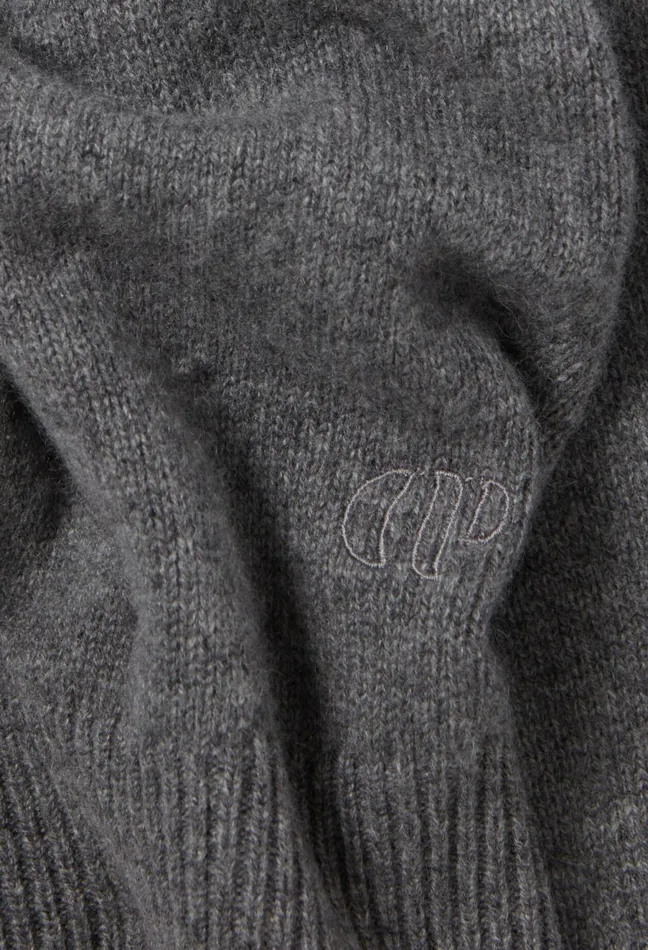Claudie Pierlot Cashmere Jumper Detachable Collar Mottled Grey Women Knitwear And Cardigans Claudie Pierlot Cashmere Jumper Detachable Collar Mottled Grey Women Knitwear And Cardigans