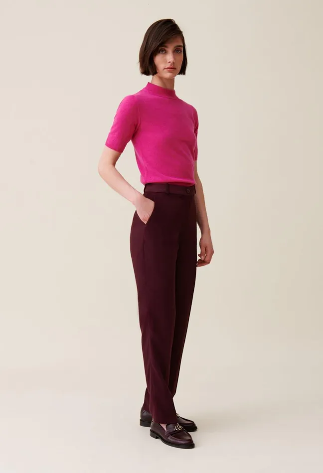 Claudie Pierlot CigaretteCut Tailored Trousers Burgundy Women Jeans And Trousers Claudie Pierlot CigaretteCut Tailored Trousers Burgundy Women Jeans And Trousers