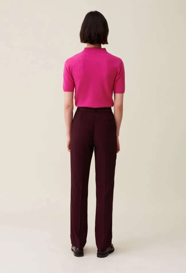 Claudie Pierlot CigaretteCut Tailored Trousers Burgundy Women Jeans And Trousers Claudie Pierlot CigaretteCut Tailored Trousers Burgundy Women Jeans And Trousers