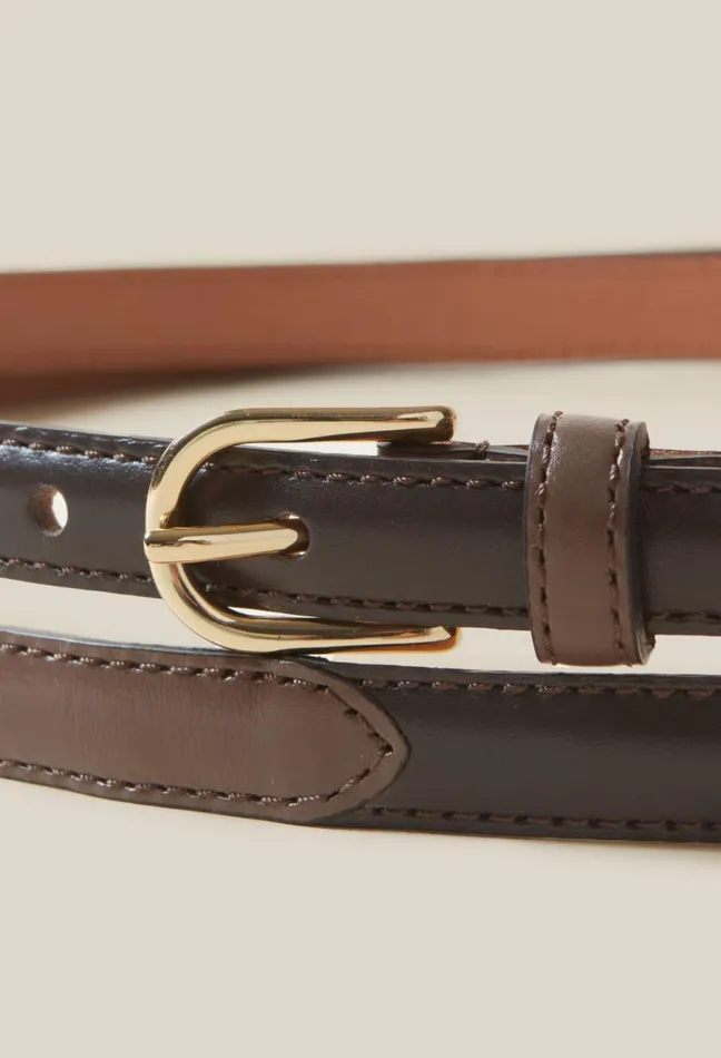 Claudie Pierlot Fine Leather Belt Brown Women Belts Claudie Pierlot Fine Leather Belt Brown Women Belts