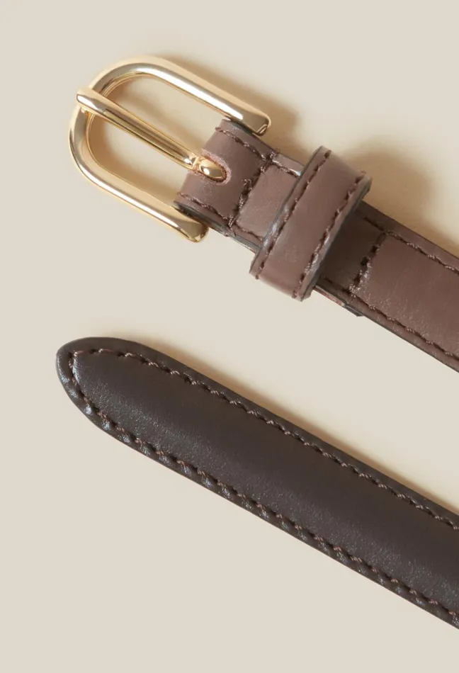 Claudie Pierlot Fine Leather Belt Brown Women Belts Claudie Pierlot Fine Leather Belt Brown Women Belts