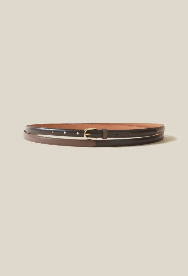 Claudie Pierlot Fine Leather Belt Brown Women Belts Claudie Pierlot Fine Leather Belt Brown Women Belts