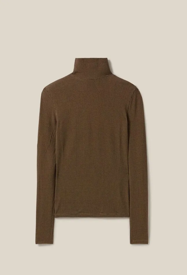 Claudie Pierlot Fitted Funnel Neck Top Yellow Women Knitwear And Cardigans Claudie Pierlot Fitted Funnel Neck Top Yellow Women Knitwear And Cardigans