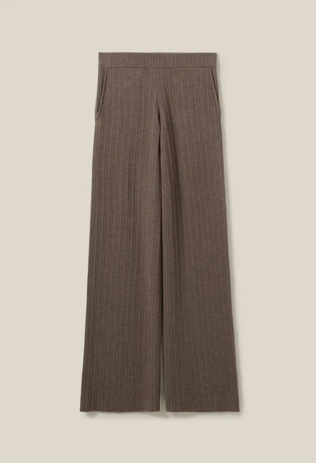 Claudie Pierlot Flared Knit Trousers Taupe Women Jeans And Trousers