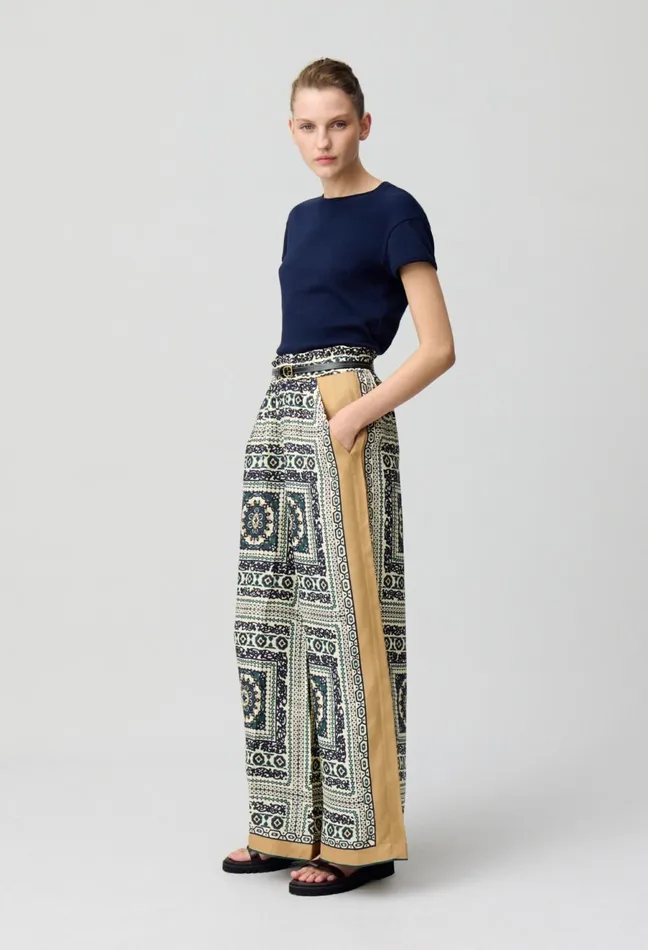 Claudie Pierlot Flowing WideLeg Print Trousers Dark Print Women Jeans And Trousers