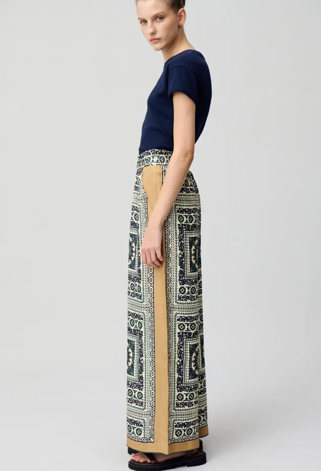 Claudie Pierlot Flowing WideLeg Print Trousers Dark Print Women Jeans And Trousers