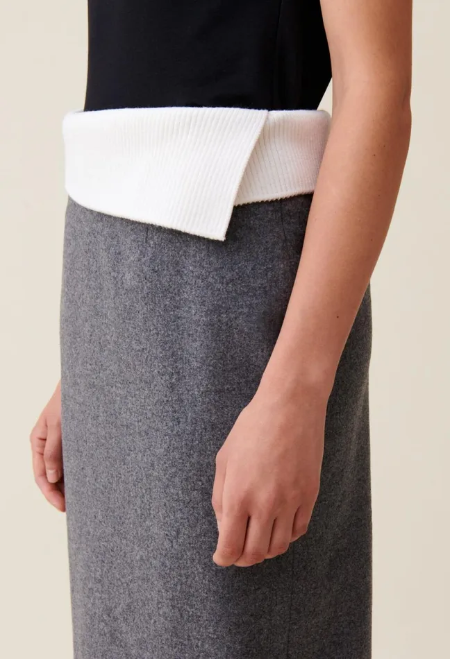 Claudie Pierlot Grey Pencil Skirt Gris Fonce Women Skirts And Shorts