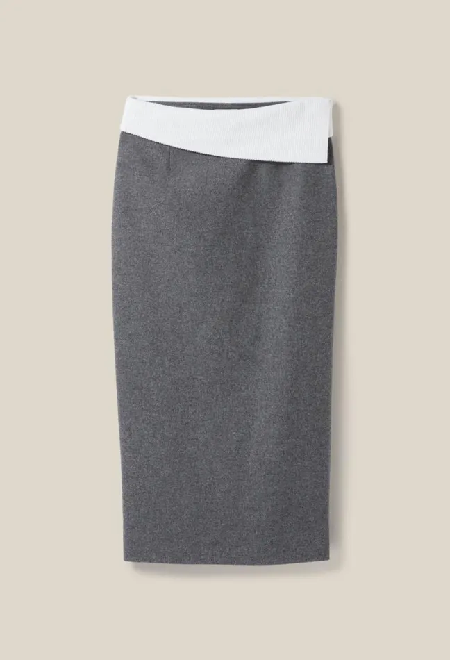 Claudie Pierlot Grey Pencil Skirt Gris Fonce Women Skirts And Shorts
