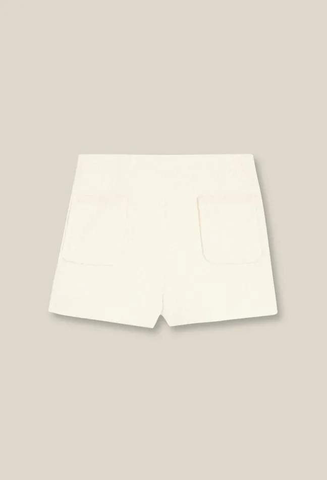 Claudie Pierlot Ivory Tweed Shorts Women Skirts And Shorts