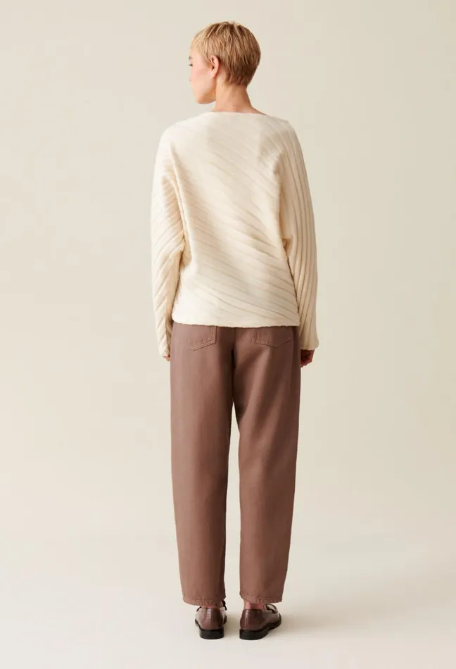 Claudie Pierlot Jumper With Removable Scarf Ivory Women Knitwear And Cardigans