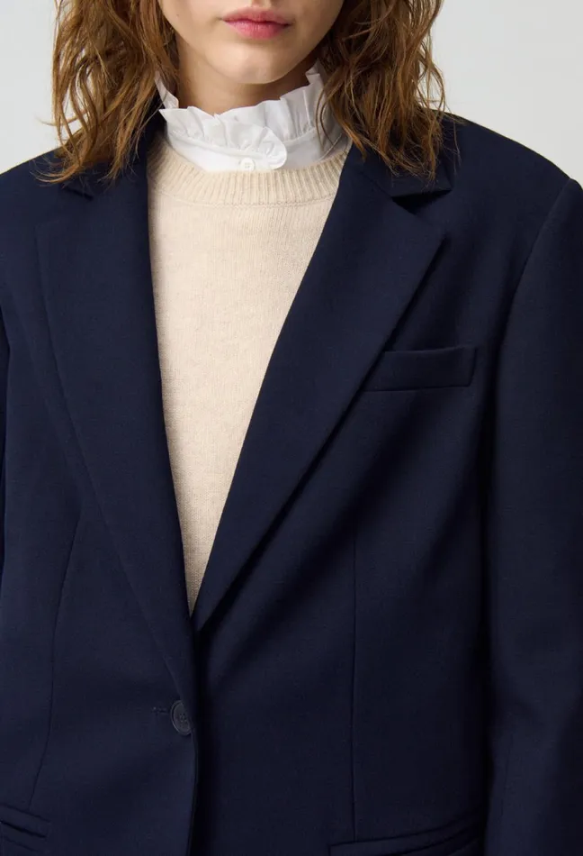 Claudie Pierlot Oversized Blazer Navy Women Blazers Claudie Pierlot Oversized Blazer Navy Women Blazers