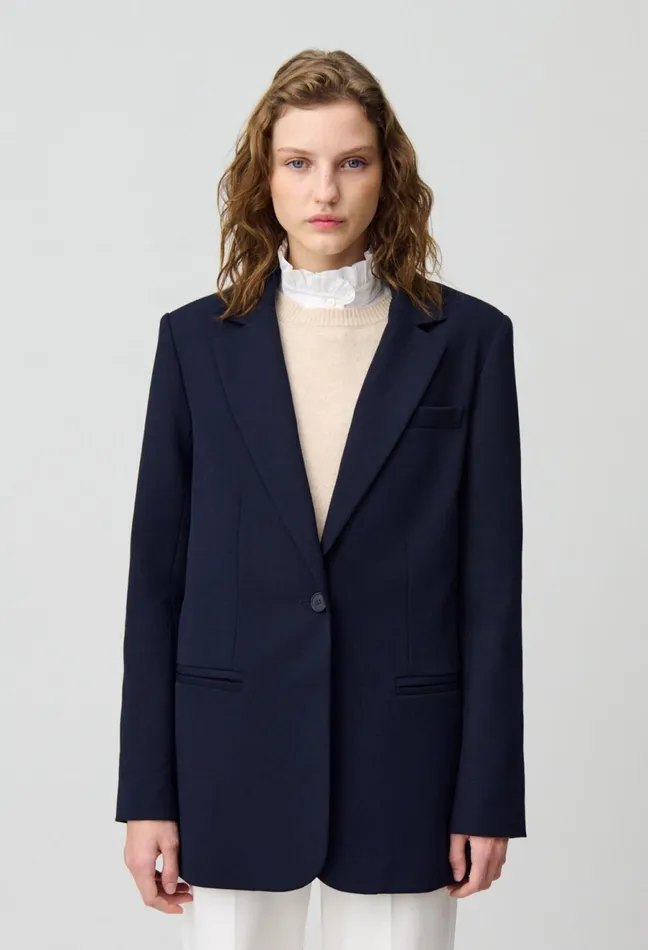Claudie Pierlot Oversized Blazer Navy Women Blazers Claudie Pierlot Oversized Blazer Navy Women Blazers