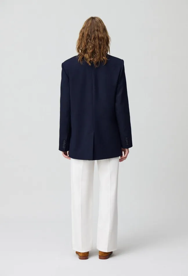 Claudie Pierlot Oversized Blazer Navy Women Blazers Claudie Pierlot Oversized Blazer Navy Women Blazers