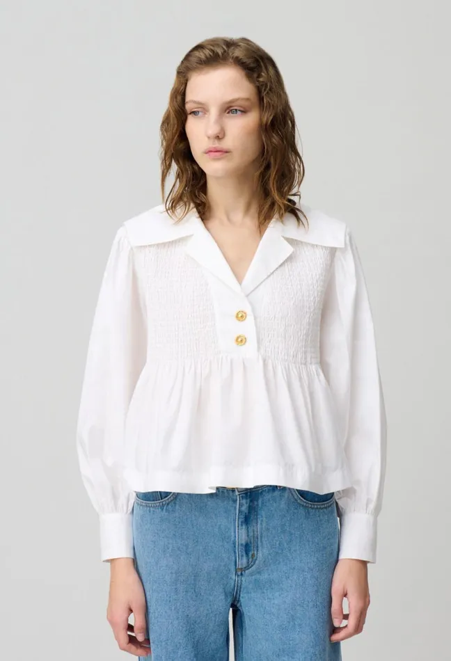 Claudie Pierlot Ruffled Blouse White Women Tops And Shirts