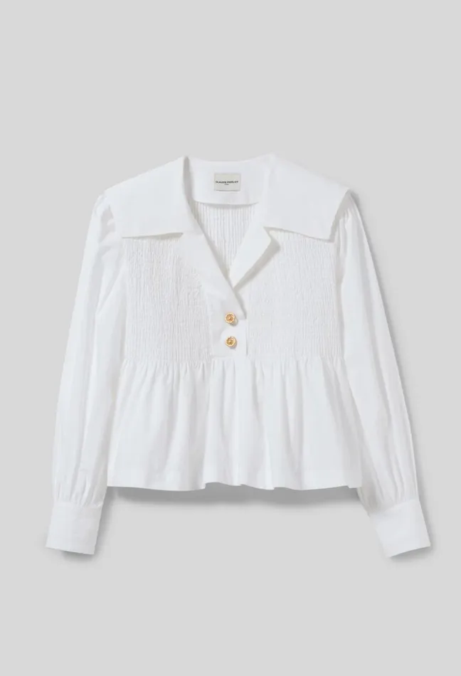 Claudie Pierlot Ruffled Blouse White Women Tops And Shirts