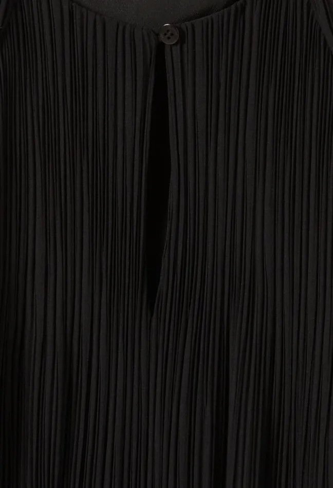 Claudie Pierlot Sheer Pleated Maxi Dress Black Women Dresses