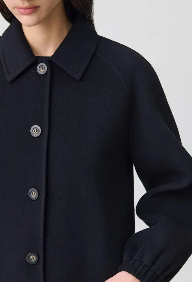 Claudie Pierlot Short Shirt Collar Jacket Black Women Jackets Claudie Pierlot Short Shirt Collar Jacket Black Women Jackets