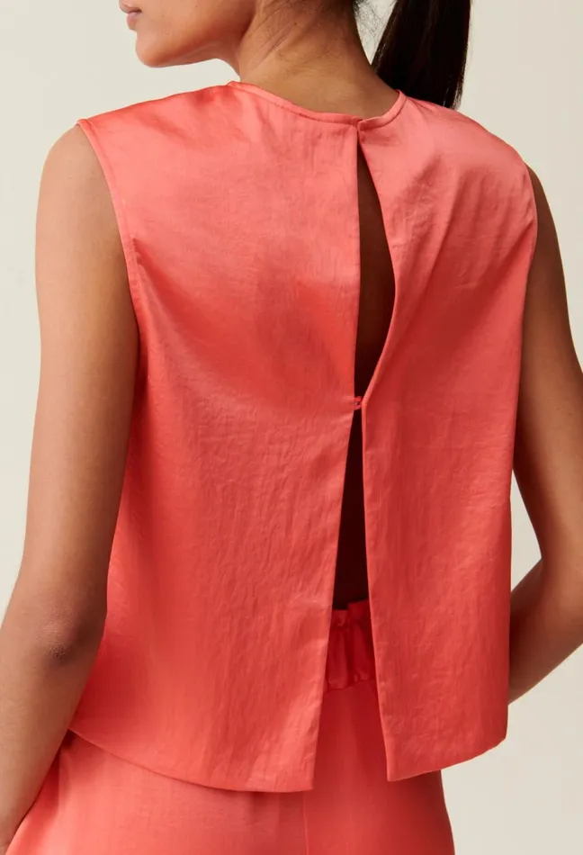Claudie Pierlot Sleeveless Top With Open Back Mandarin Women Tops And Shirts
