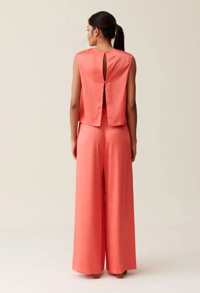 Claudie Pierlot Sleeveless Top With Open Back Mandarin Women Tops And Shirts