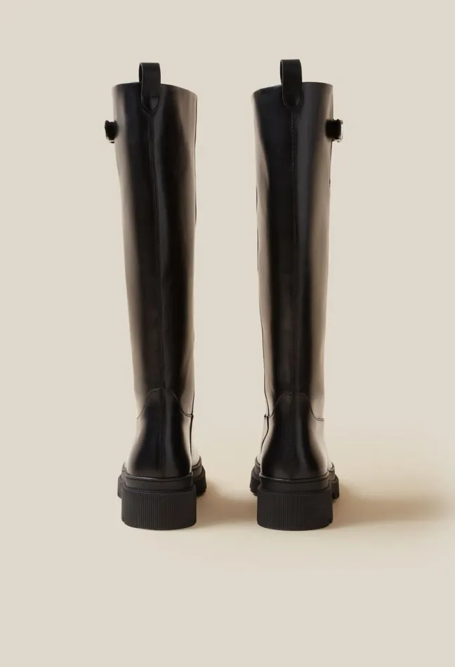 Claudie Pierlot Smooth Leather High Boots Black Women Ankle Boots Claudie Pierlot Smooth Leather High Boots Black Women Ankle Boots