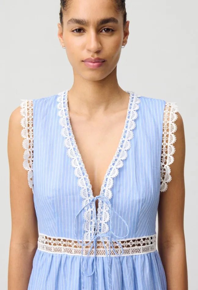 Claudie Pierlot Striped Lace Maxi Dress Dualcolor Women Dresses