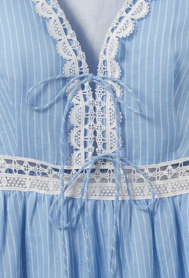 Claudie Pierlot Striped Lace Maxi Dress Dualcolor Women Dresses