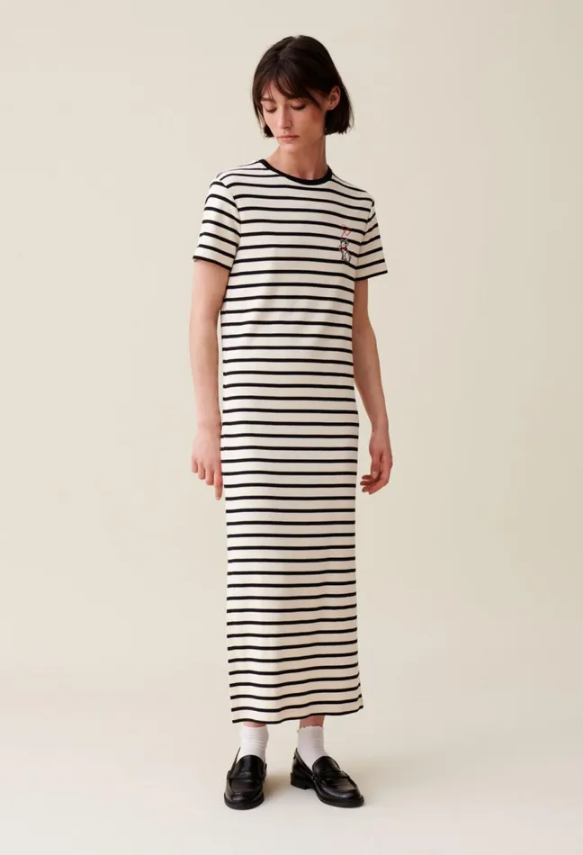 Claudie Pierlot Striped Midi Jean Dress Dualcolor Women Dresses