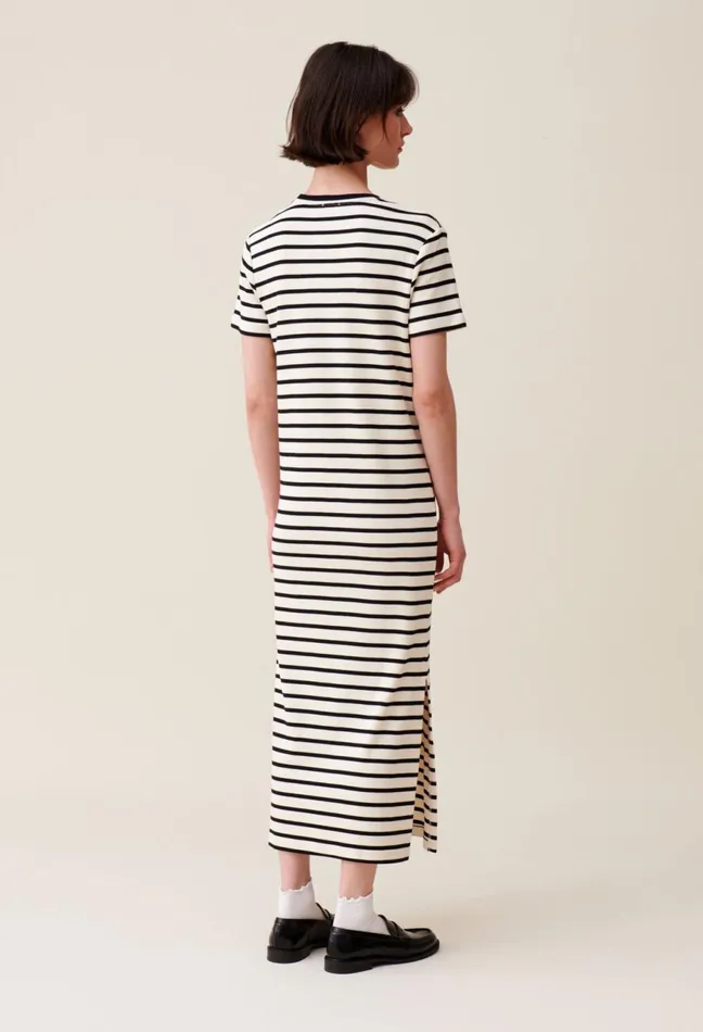 Claudie Pierlot Striped Midi Jean Dress Dualcolor Women Dresses Claudie Pierlot Striped Midi Jean Dress Dualcolor Women Dresses