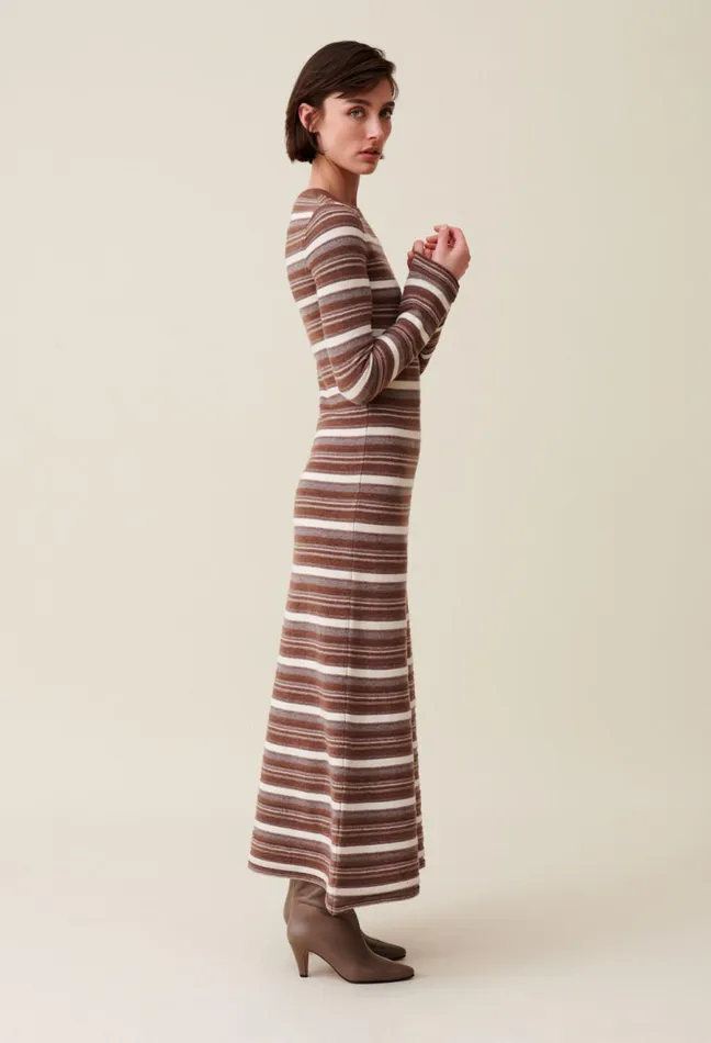 Claudie Pierlot Striped Wool Dress Multicolored Women Dresses