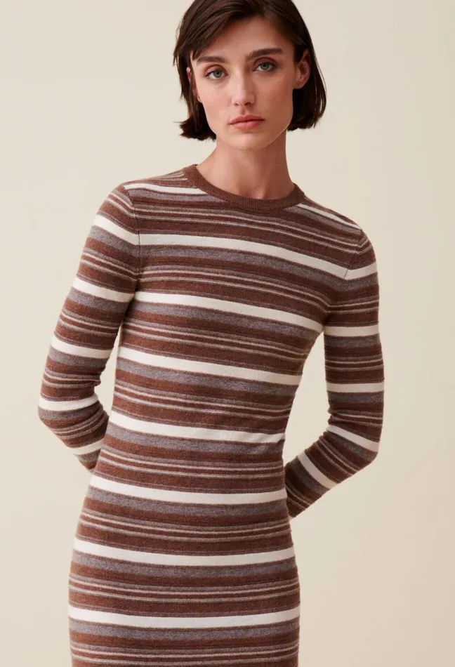 Claudie Pierlot Striped Wool Dress Multicolored Women Dresses Claudie Pierlot Striped Wool Dress Multicolored Women Dresses