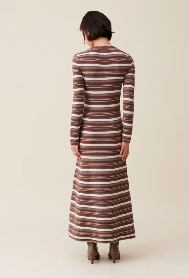 Claudie Pierlot Striped Wool Dress Multicolored Women Dresses Claudie Pierlot Striped Wool Dress Multicolored Women Dresses