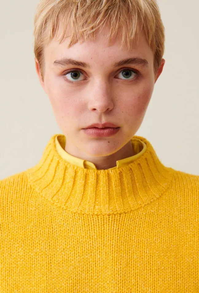 Claudie Pierlot Turtleneck Sweater Yellow Women Knitwear And Cardigans