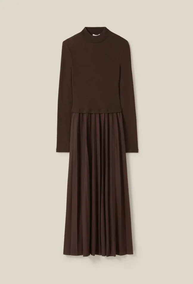 Claudie Pierlot Twist Knit Dress Chocolate Women Dresses