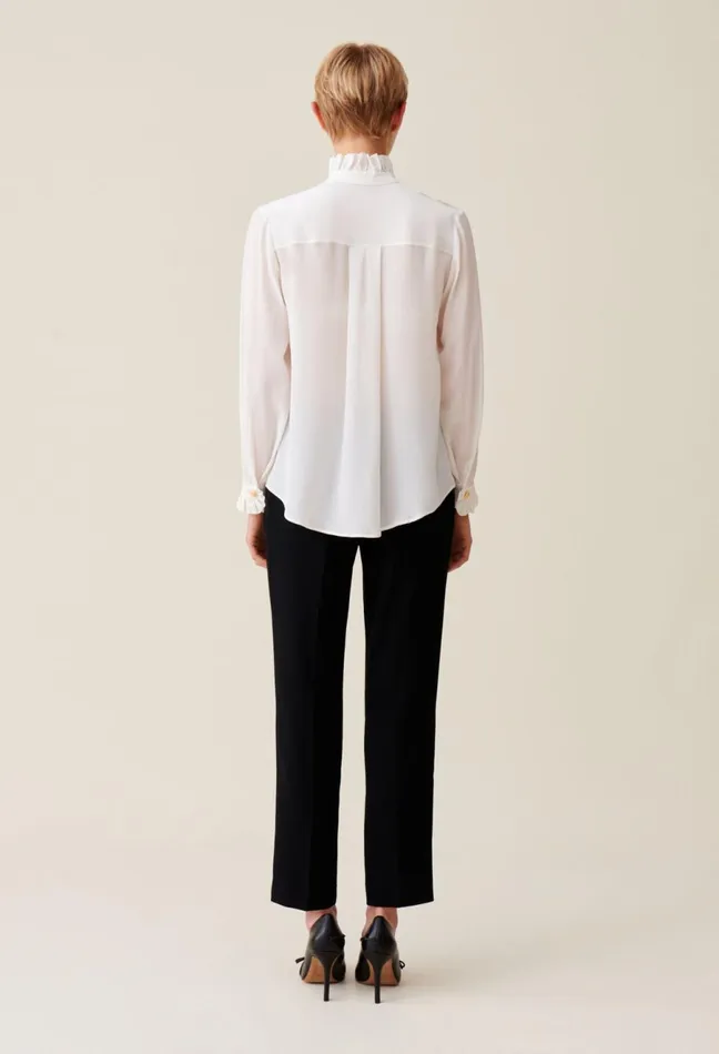 Claudie Pierlot Victorian Collar Blouse Ecru Women Tops And Shirts Claudie Pierlot Victorian Collar Blouse Ecru Women Tops And Shirts