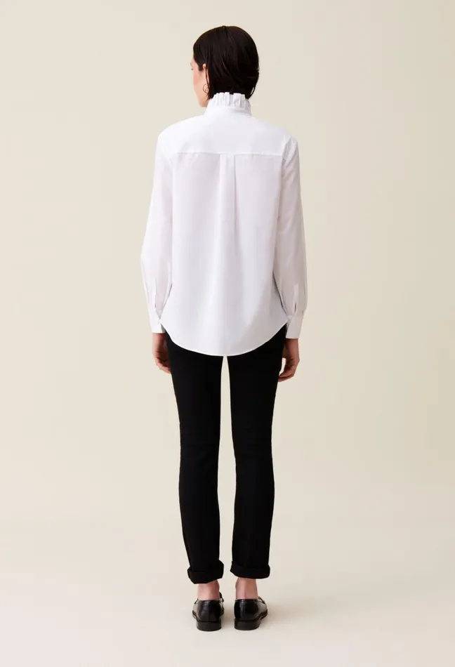 Claudie Pierlot White Shirt With Ruffled Collar Women Tops And Shirts Claudie Pierlot White Shirt With Ruffled Collar Women Tops And Shirts