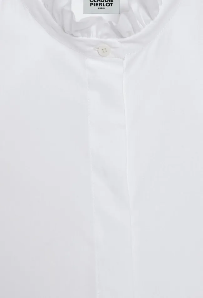 Claudie Pierlot White Shirt With Ruffled Collar Women Tops And Shirts Claudie Pierlot White Shirt With Ruffled Collar Women Tops And Shirts