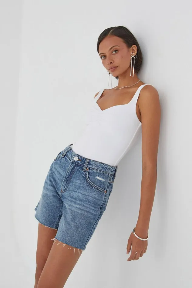 Clothing Supr Denim Shorts and Skirts 90 S Cut Off Denim Short Stella Blue