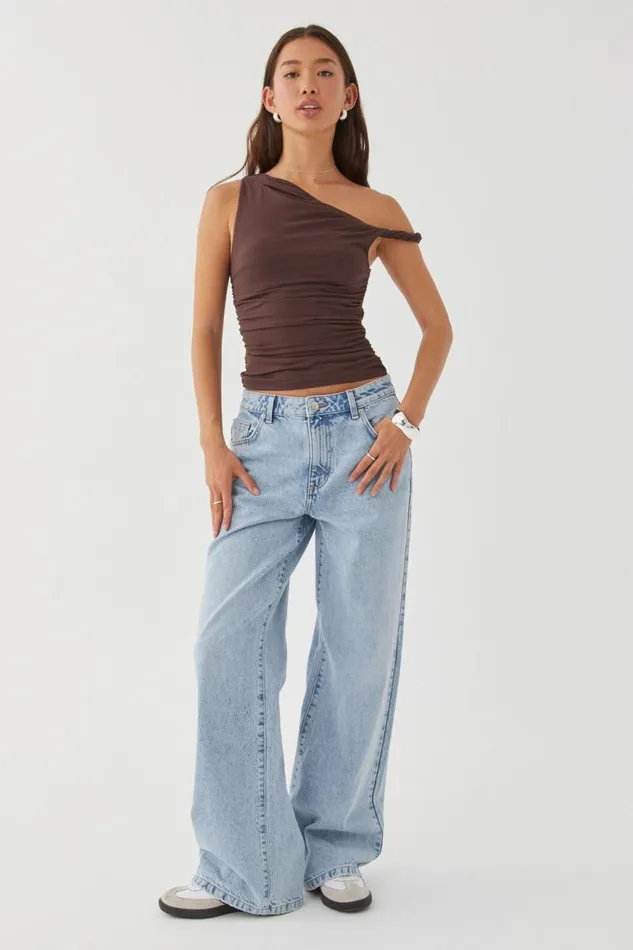 Clothing Supr Going Out Tops Bree Ruched Twist Top Espresso Brown