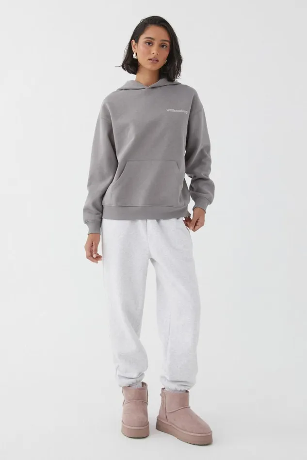 Clothing Supr Hoodies and Trackies Paige Oversized Printed Hoodie Cement Greywilliamsburg