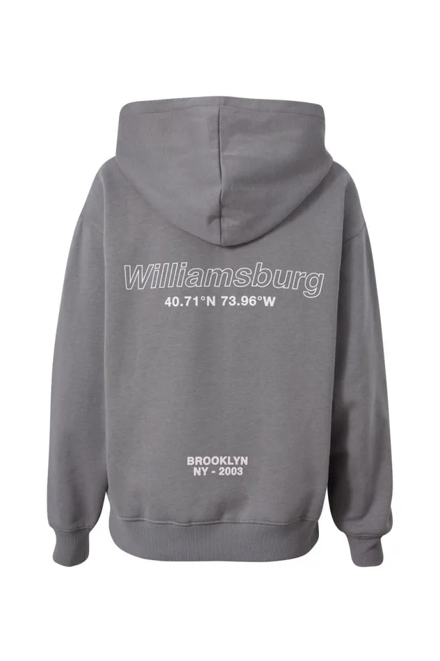 Clothing Supr Hoodies and Trackies Paige Oversized Printed Hoodie Cement Greywilliamsburg