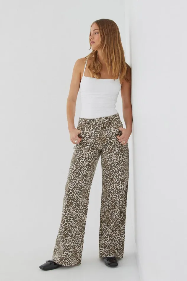 Clothing Supr Jeans Low Rise Baggy Jean Devin Leopard