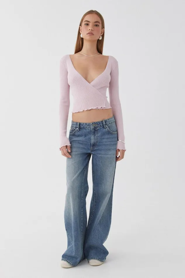 Clothing Supr Knitwear Lani Wrap Knit Top Principessa Pink