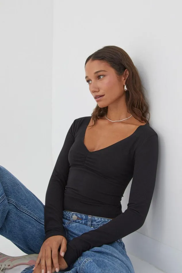 Clothing Supr Long Sleeve Tops Audrey Long Sleeve Top Black