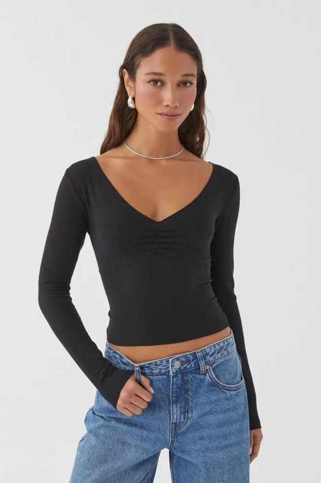 Clothing Supr Long Sleeve Tops Audrey Long Sleeve Top Black
